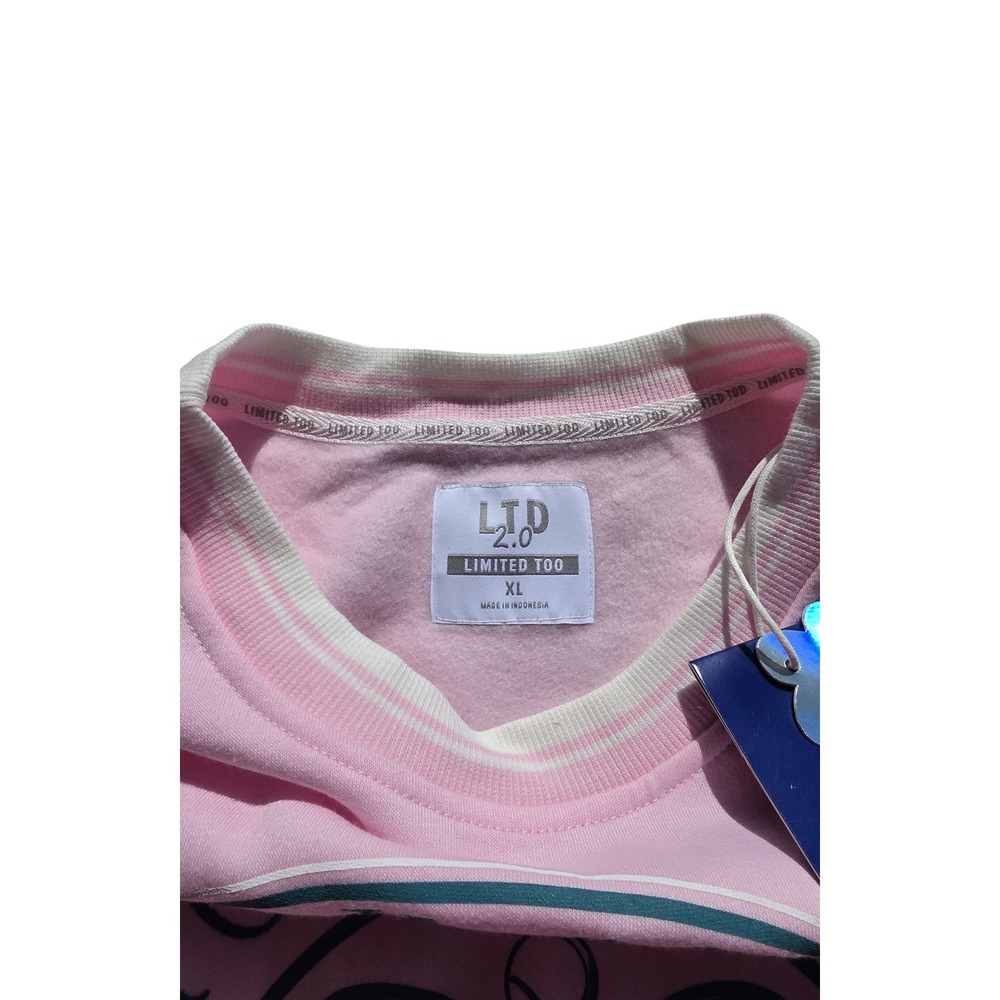 Limited Too LTD 2.0 Pink New York Athletics Tennis Graphic Sweatshirt XL NWT